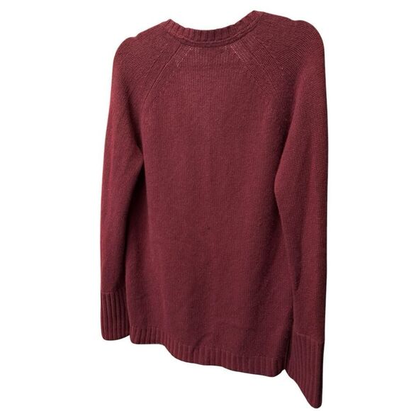 Burberry Brit 100% Cashmere Sweater V-Neck Burgundy Red Size L UNISEX - Picture 5 of 12